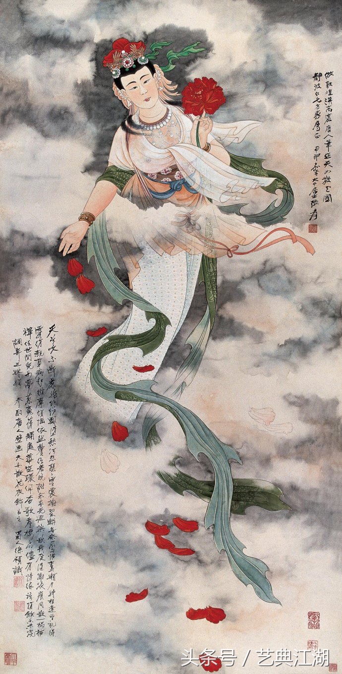 中国历代绘画大师长卷经典仕女图,国画大师的仕女图精品