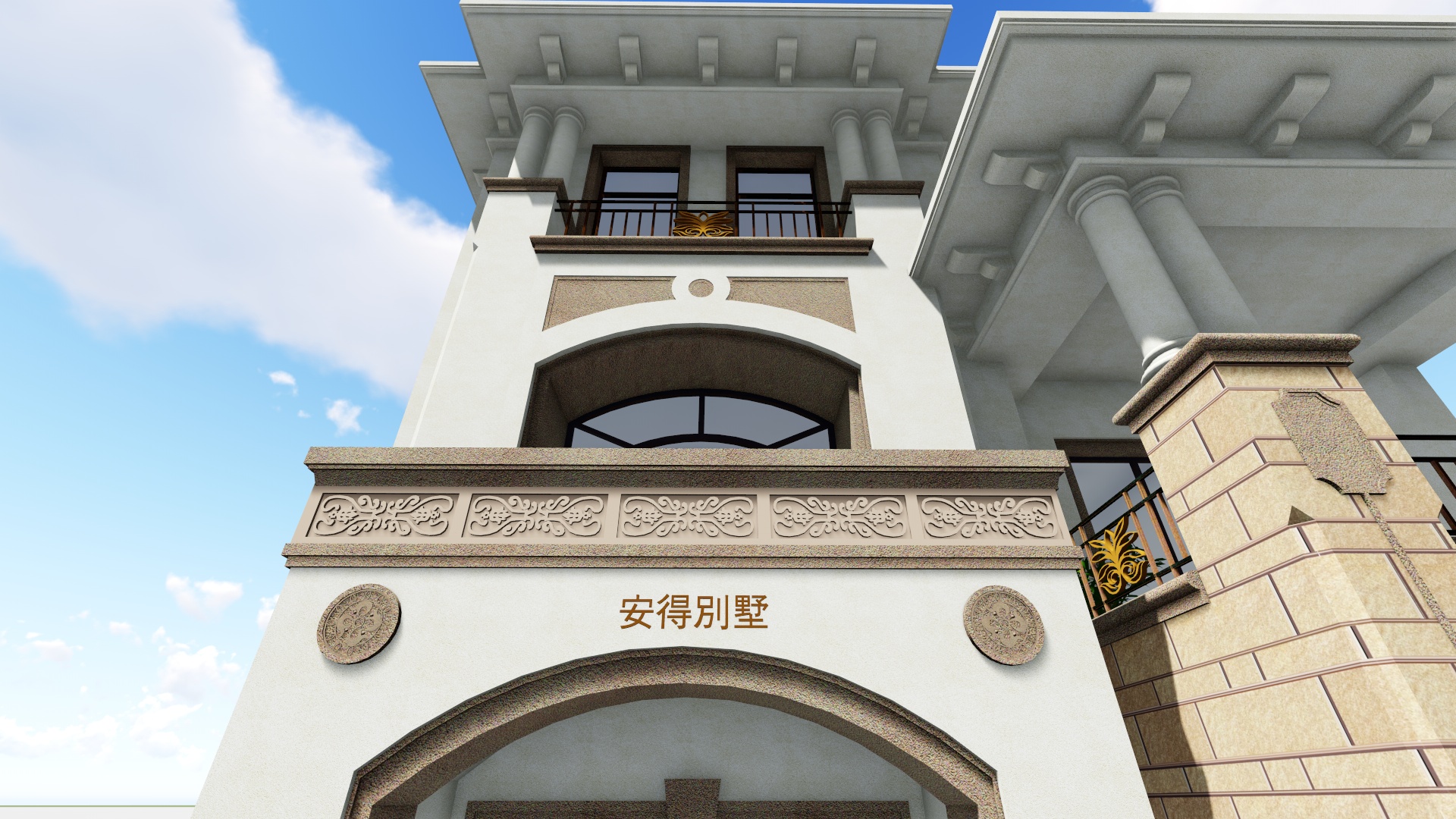 长方形农村两层自建房四合院,农村长方形地块自建房