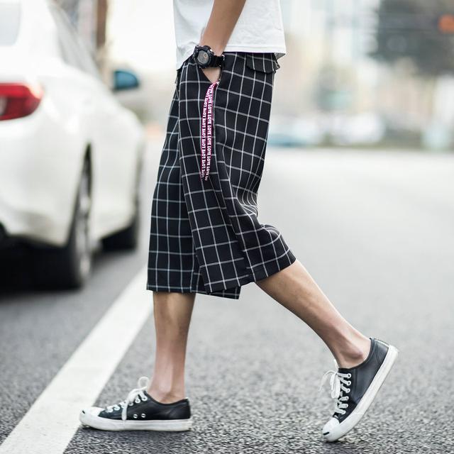 女士牛仔七分中裤哈伦萝卜裤,亚麻休闲民族风哈伦裤