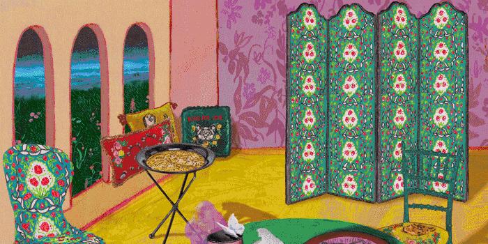 gucci纹理屏风,gucci屏风