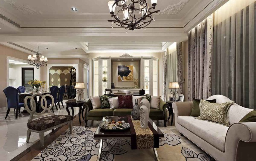 奢华欧式装修金碧辉煌如皇宫,华丽端庄的欧式风格150平米豪宅