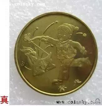 生肖羊纪念币真假对比图,生肖羊纪念币真伪