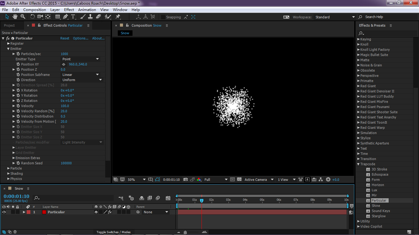 ae粒子飘落效果教程,ae中下雪效果使用的是什么效果