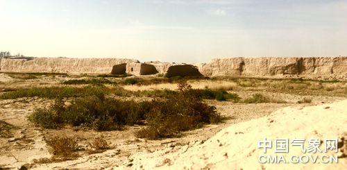 张掖骆驼城遗址航拍,骆驼城遗址全景