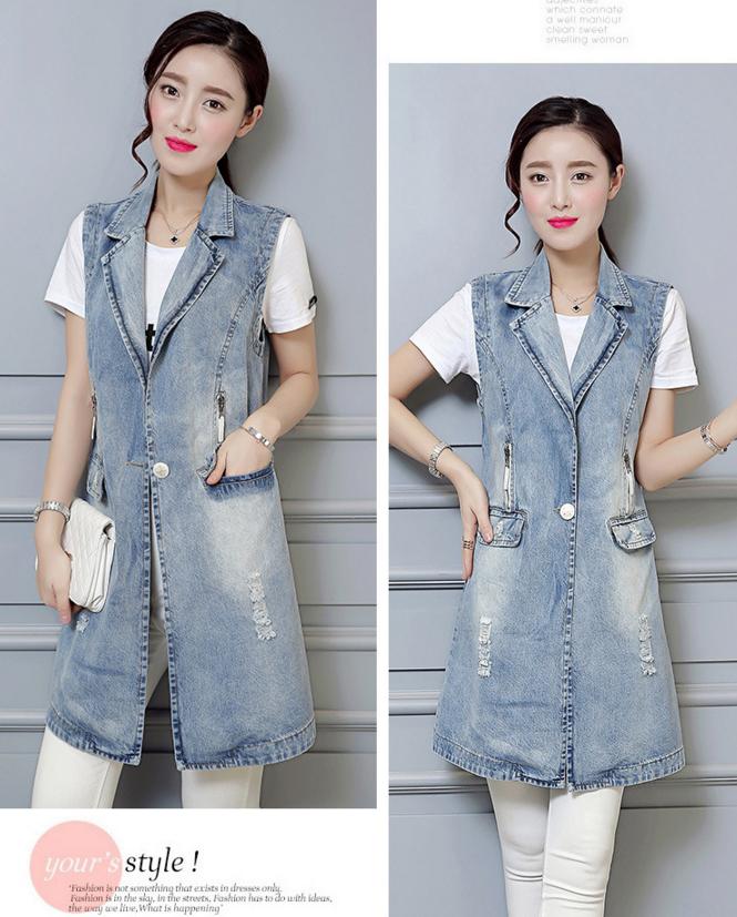 春季牛仔马甲,牛仔宽松时尚马甲