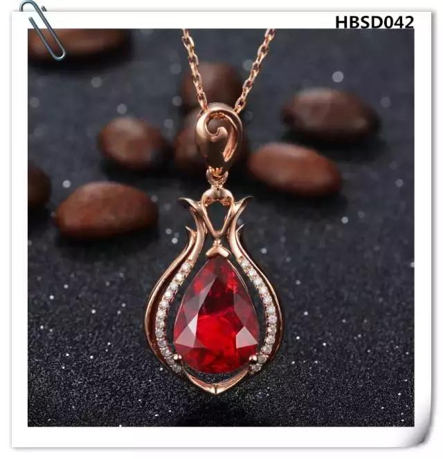 翡翠水滴吊坠款式图片,水滴红宝石吊坠天然彩色宝石正品
