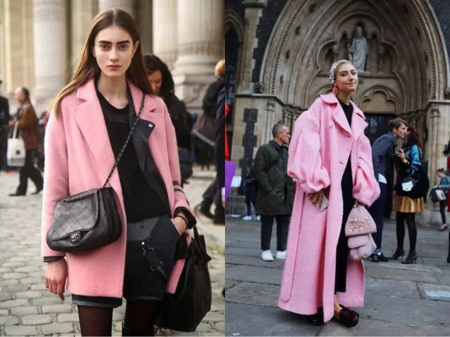 粉色大衣怎么搭配衣服好看,粉色大衣的里面怎样搭配好看