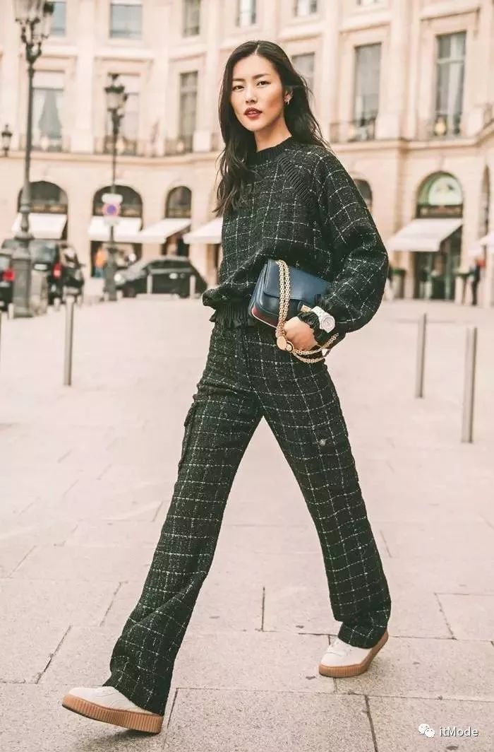 阔腿裤平底鞋,平底鞋阔腿裤搭配图片