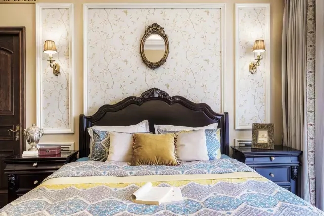 昆明贝壳粉美式装修效果图,昆明135平层轻奢美式装修