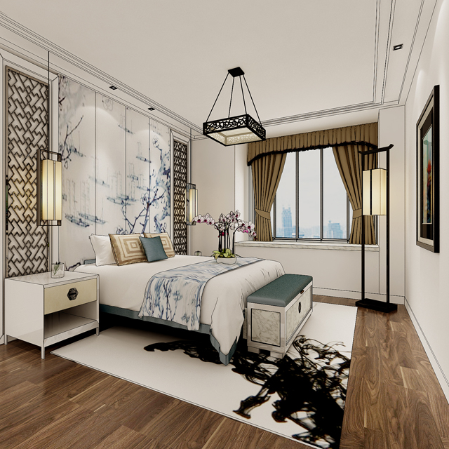 中式清雅别墅设计,别墅新中式八仙桌的装修风格