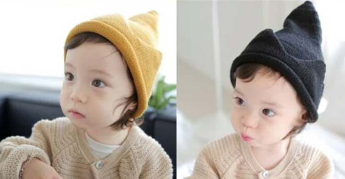 超级超级萌的宝宝帽,洋气超萌的女宝宝帽