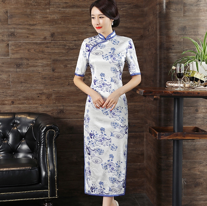 旗袍古韵唯美意境青花瓷,青花瓷复古风旗袍