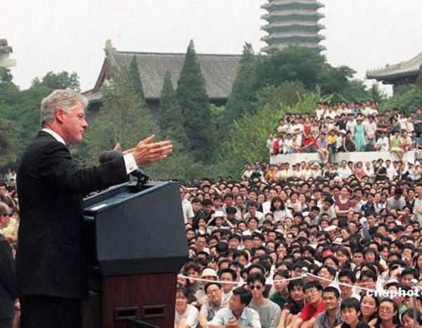 美国总统克林顿访华,里根总统访华欢迎仪式视频