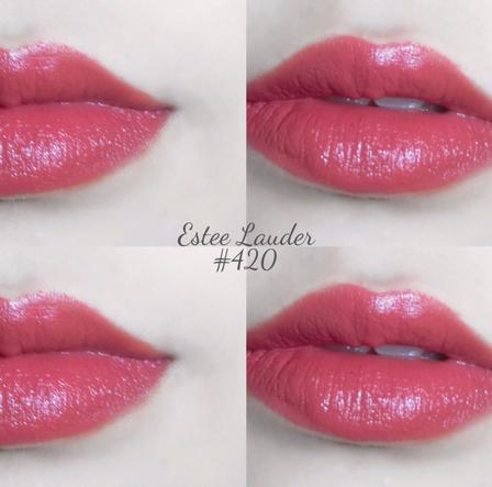 雅诗兰黛口红，试色150、420、340