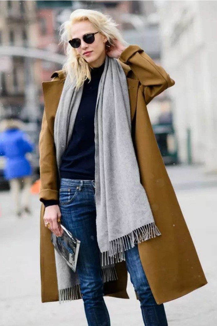 大衣+围巾=最保暖的时髦精！这才是这个冬天最in最实用的穿搭法！
