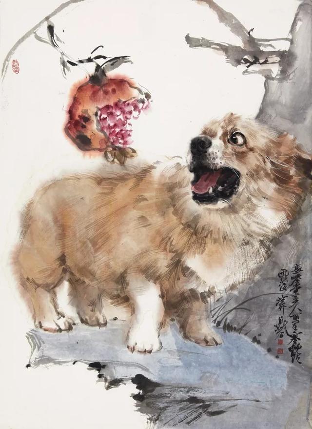 画十二生肖里的狗,晁谷画猫