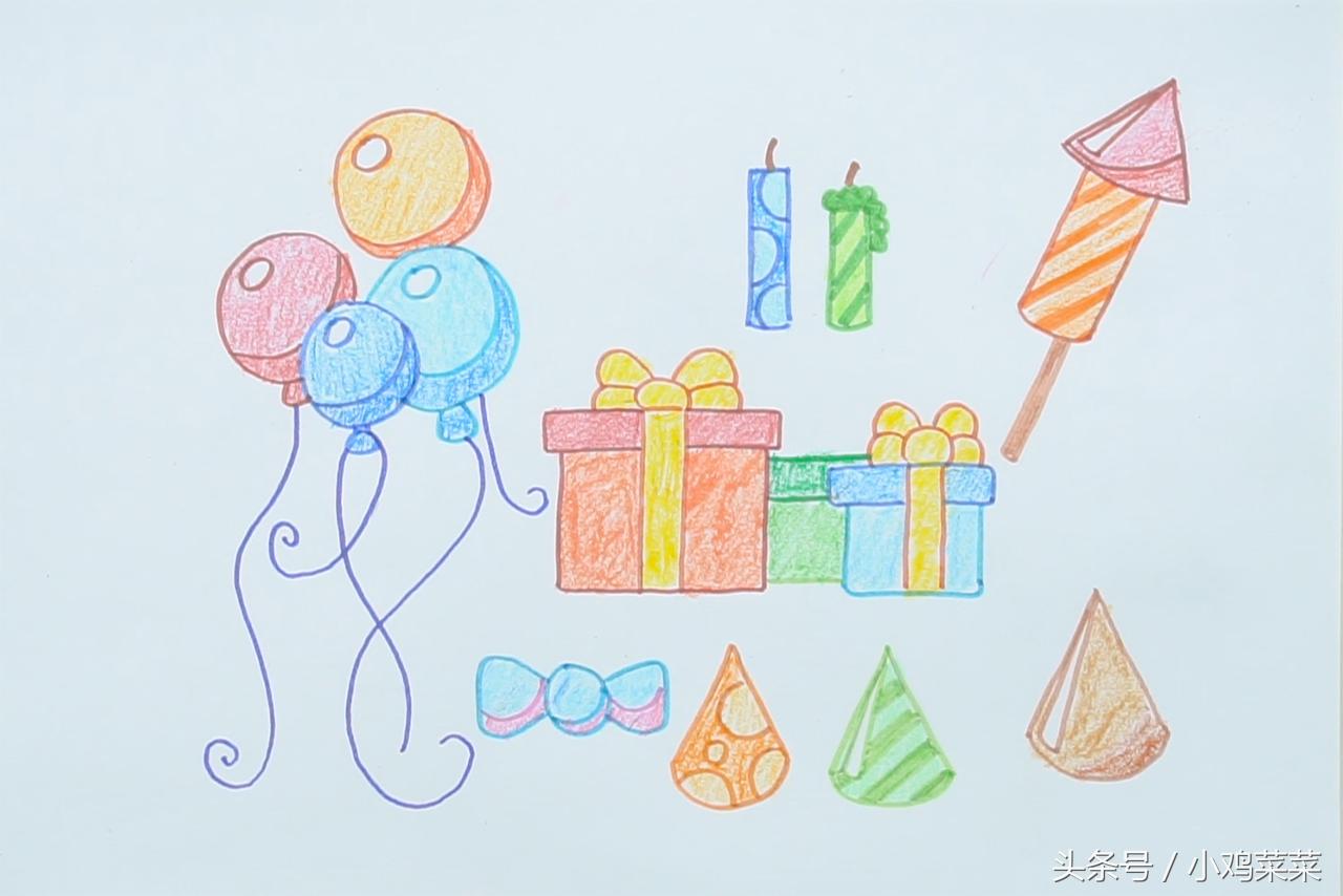 圣诞节树和圣诞礼物的简笔画,儿童简笔画圣诞礼物堆