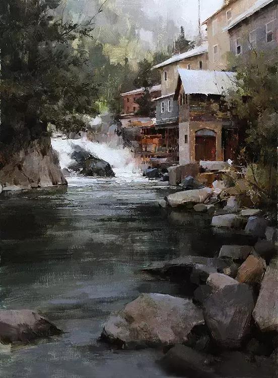 美国油画100幅欣赏,美国西部风景油画大全