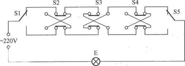 三联双控开关接线图楼梯,五层楼梯双联双控接线