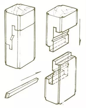 榫卯结构手绘线稿,古代家具手绘线稿
