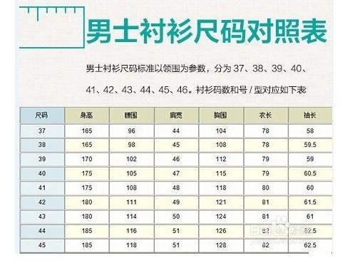 服装身高体重尺码对照表,运动服装尺码标准的对照表