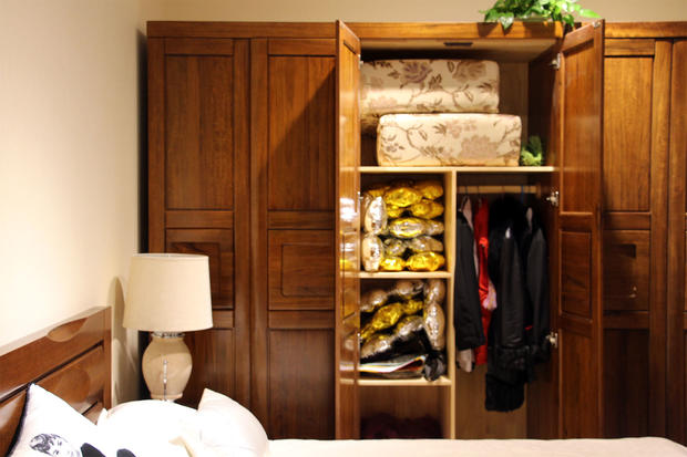 京华家具黄金胡桃木卧室四件套促销16300元