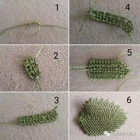 只是用针穿上了线不断绕圈打结，做出来的仿真花竟然比钩的还好看