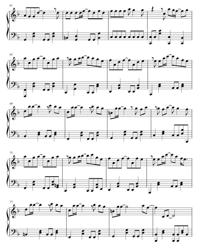 一些经典钢琴曲的简谱和五线谱给大家学习参考