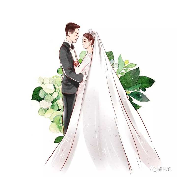 q版婚礼logo头像设计,插画头像手绘婚礼