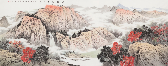 大幅作品画展,四尺整张竖幅参展作品