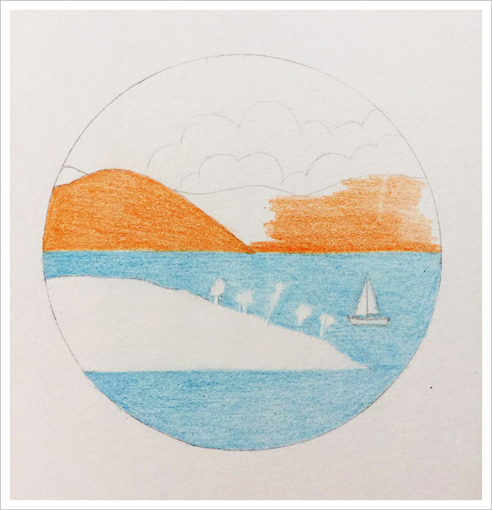 治愈系风景彩铅画简单入门,彩铅简单风景画详细教程