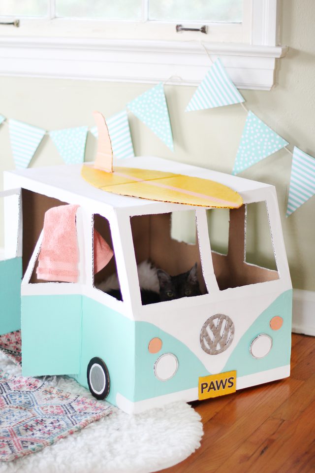 自制手工迷你小宠物小猫,如何用纸板制作神奇的猫咪宠物屋