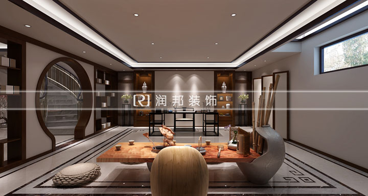 天鹅湖凡山新中式,天鹅湖印象133平装修效果图