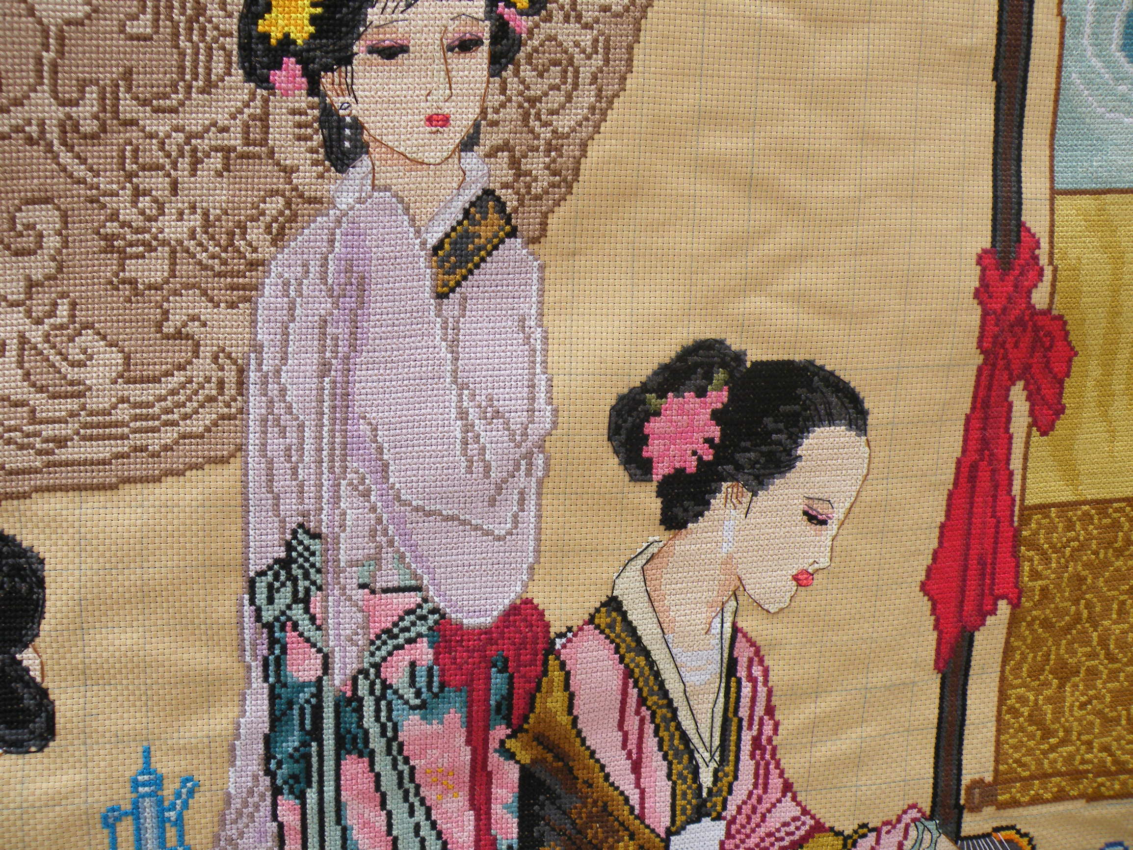 琴棋书画十字绣图名画,琴棋书画十字绣怎么绣好看