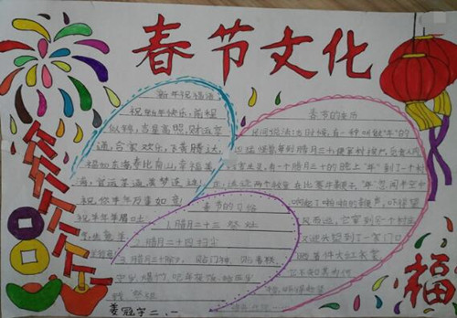 春节手抄报作品,春节手抄报得奖作品