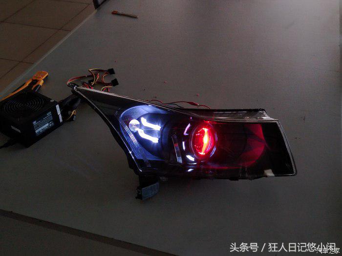 雪佛兰科鲁兹大灯改装小透镜led灯,17款雪佛兰科鲁兹改透镜大灯