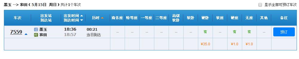 *疆新**也有1元的火车票你见过么？网友:门一关一开就到了