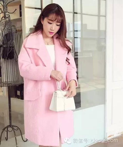 秋冬流行大衣女中长款毛呢外套 (中长款毛呢外套双排扣呢大衣图片)