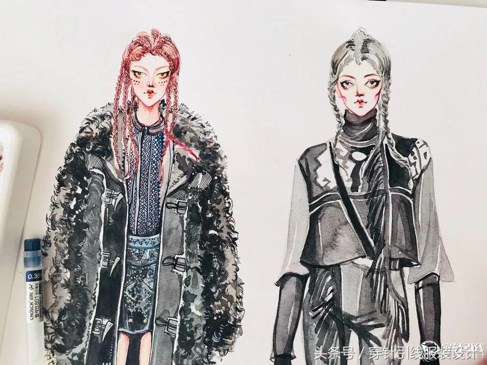 服装手绘效果图,时装手绘效果图夏装