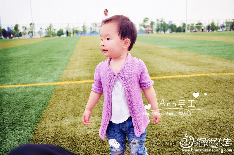 彩虹色针织女童开衫教程,春天宝宝开衫教程