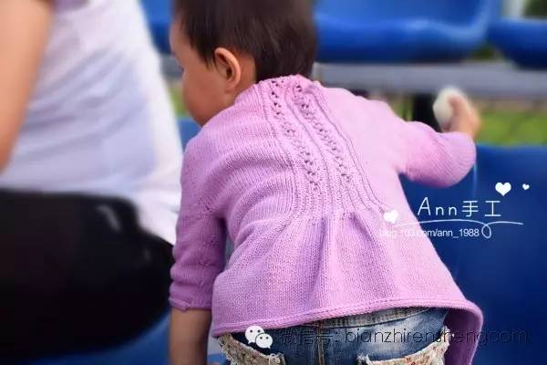彩虹色针织女童开衫教程,春天宝宝开衫教程