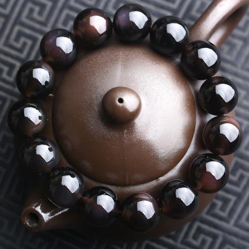 适合戴黑曜石手串,招财转运黑曜石手串