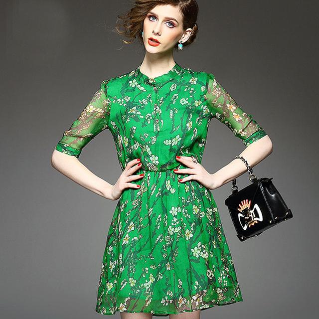 时尚显瘦印花气质连衣裙,丹慕妮尔气质印花连衣裙