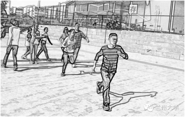 手绘田径比赛动画,校运会简笔画绘画