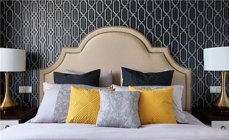 床头软包靠背墙效果图,床头软包颜色搭配效果图