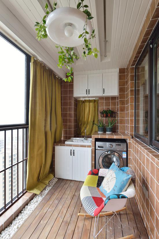 阳台洗衣房台盆柜如何做收纳实用,北阳台改造洗衣房