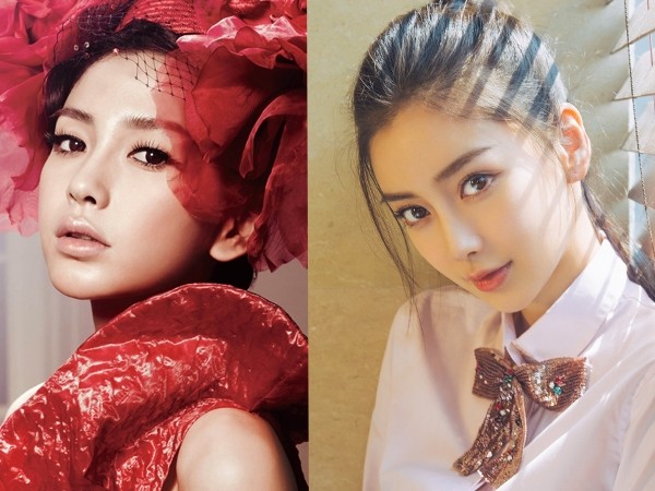 angelababy和张韶涵早期照片,张韶涵angelababy奔跑吧撕名牌