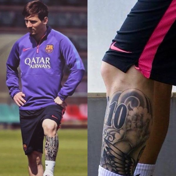 球星同款纹身,梅西经典庆祝动作纹身