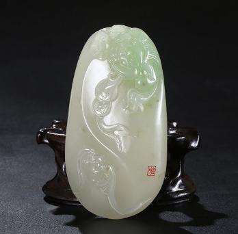 和田玉白玉俏色貔貅摆件,新疆和田玉羊脂白玉貔貅手镯