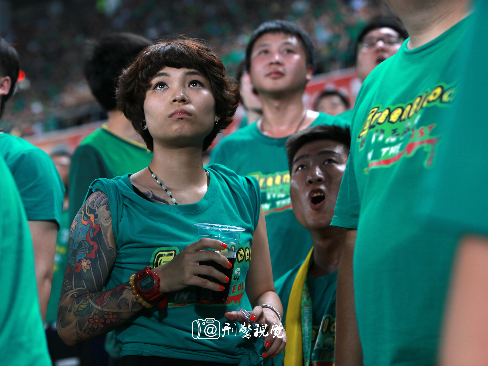 中超联赛纹身,国安啦啦队中超赛场